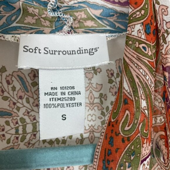 Soft Surroundings Multi colored sheer cardigan / coverup Paisley Print Size Smal - Picture 4 of 7